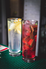 alcoholic cocktail in glass