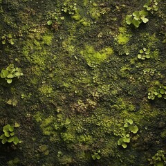 Dense mossy texture with bright green patches and natural organic surface