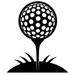 Golf tee silhouette vector illustration 