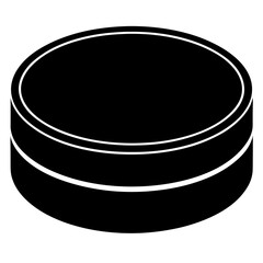 Hockey puck silhouette vector illustration