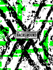 white background destroyed black and green stripes