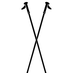 Ski poles silhouette vector illustration