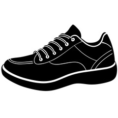 Tennis shoes silhouette vector illustration.