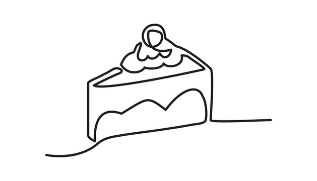 recommend clip art: cake continuous one line drawing art abstract