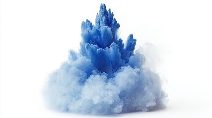 Fototapeta premium A vibrant blue powder explosion creating a dynamic cloud formation. Ideal for showcasing energy, creativity, or impact in designs.