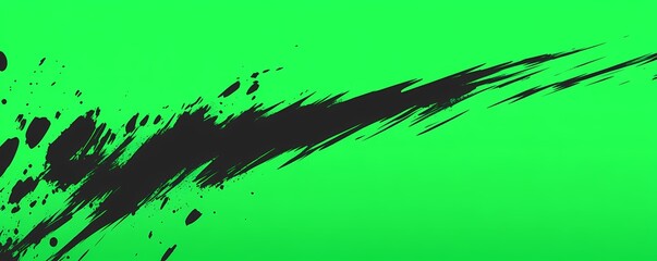 Bold Neon Green Wallpaper with Sharp Black Line Background