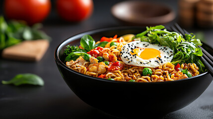 f1b0 , Shakshuka ramen, Middle EasternJapanese bowl