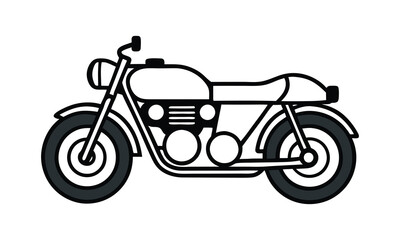 Fototapeta premium This title emphasizes the vintage style of the motorcycle, focusing on its classic design and minimalist vector representation.
