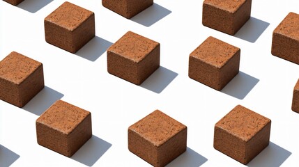 Geometric Brown Cubes Pattern Seamless Texture Background