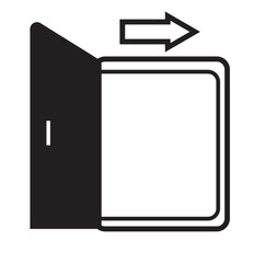 emergency exit sign, exit door icon, exit strategy .