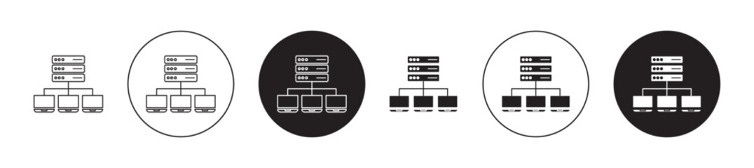 Data mining icons set in black filled and outlined style