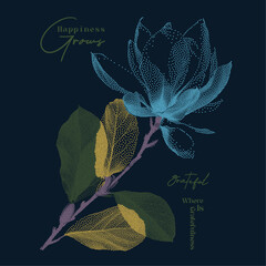 Graphic tee. Flower abstract, Graphic design. print t-shirt fashion, Beautiful Doted flower with slogan text design. doted flowers. girls fashion graphics, kids t shirt prints. vector, card, poster.