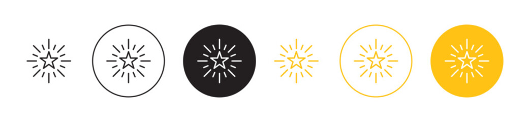 Premium star icons set in black filled and outlined style