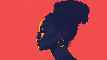 Artistic profile of African woman for history and pride