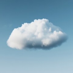 Single Fluffy White Cloud in Blue Sky Nature Photography