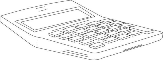 the illustration of simple calculator tools in office.