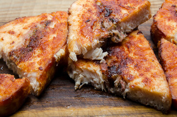 Fried poultry rolls, a festive dinner, and meat dishes.
