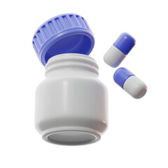Pill bottle icon. 3d illustration