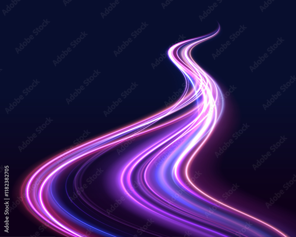 Leinwandbilder glowing neon lights streak across the horizon, symbolizing high-speed movement. the speed trails enh