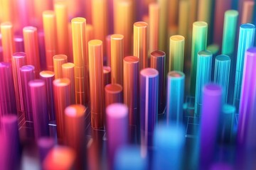 Obraz premium Vibrant Colorful Tubes Stacked Abstract Art Illustration