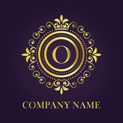 Letter O luxury gold logo concept