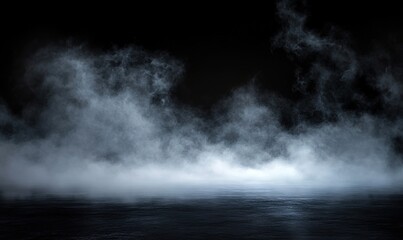 Fototapeta premium Dark, foggy background with a dark sky and sea, a dark atmosphere, misty and smoky. 