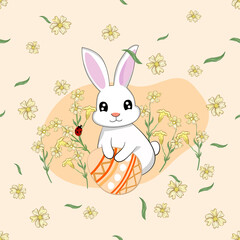 easter bunny with easter eggs seamless pattern vector illustration for wallpaper, textiles, bedding, background, and designg packaging