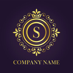 Fototapeta premium Letter S luxury gold logo concept