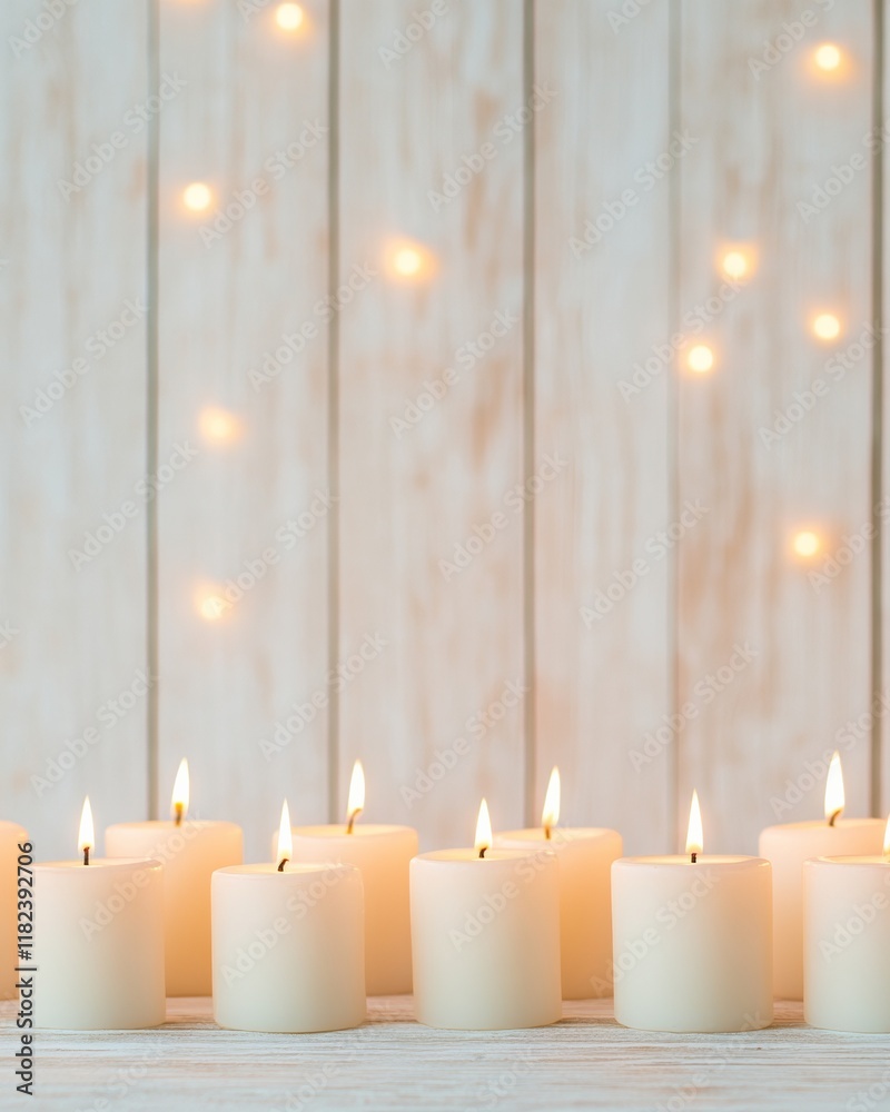 Poster serene candlelit glow embracing peace and reflection with soft ambient light