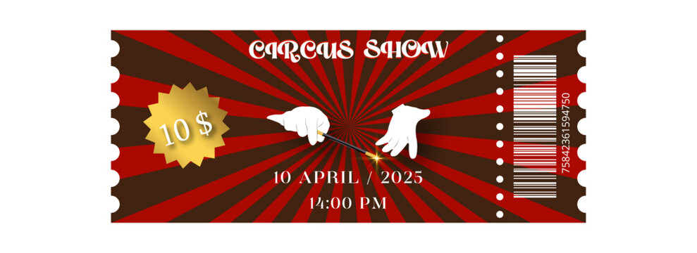 CIRCUS SHOW TICKET. Retro. Magic Show