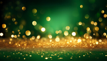 glimmering golden bokeh effect on a dark green backdrop st patrick s day heritage
