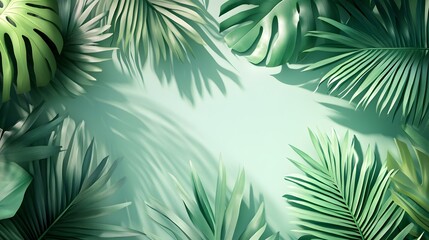 Monotone background wall with tree palm leaf shadows