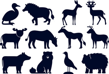 animal  vector icons set  icon silhouette vector 