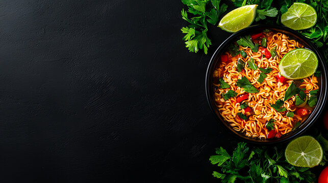 f0b Mexican sopa de fideo noodle soup served with fresh lime wedges