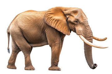 Fototapeta premium Large African Elephant isolated on white background PNG