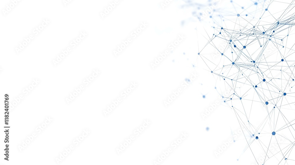Wall mural abstract low-poly background featuring a network of connected dots and lines, creating a polygonal s