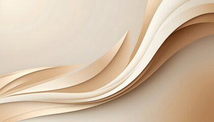 Fototapeta premium Abstract beige and white wavy lines background.
