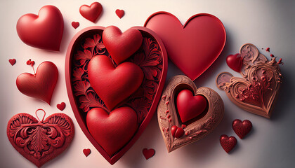 red hearts history valentine s day design
