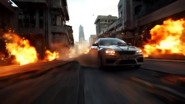 car driving fast on the road