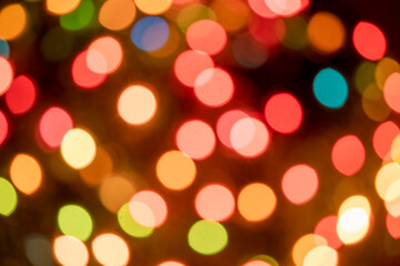 Pattern of out of focus Christmas lights.
