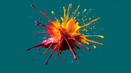 Vibrant Color Explosion Paint Splash Abstract Art