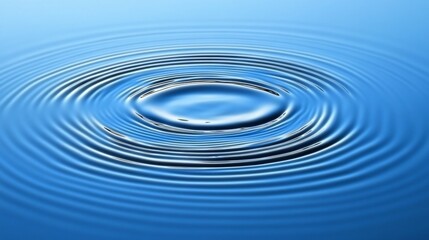 Abstract Water Drop Ripples Circular Pattern Blue