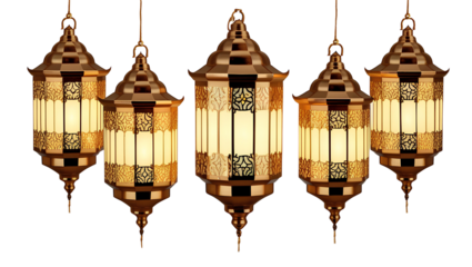 A photo of lanterns isolated on transparent background
