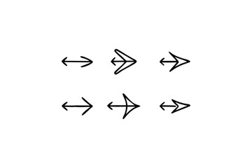 The Arrow icon is set isolated on a white background. arrow icon set vector illustration. Arrow And Cursor symbol on a white background