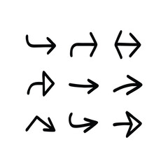 The Arrow icon is set isolated on a white background. arrow icon set vector illustration. Arrow And Cursor symbol on a white background