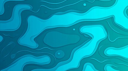 Abstract Teal Blue Layered Papercut Style Background