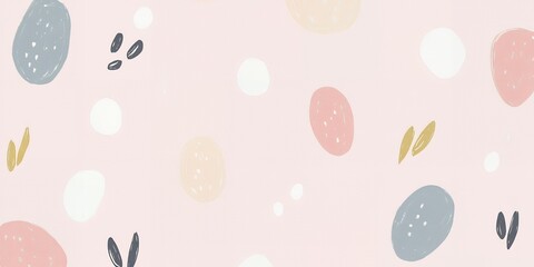 Abstract Pastel Pink Background with Organic Shapes and Dots Modern Design Texture