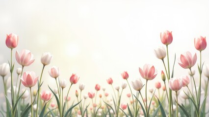 Beautiful Spring Banner with Pink Flowers