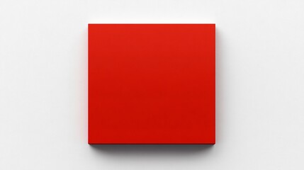 Vibrant Red Rectangular Canvas Mockup on White Background