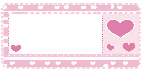 Pink Hearts Border Design Cute Valentine s Day Template Romantic Baby Shower Invitation Sweet Girly